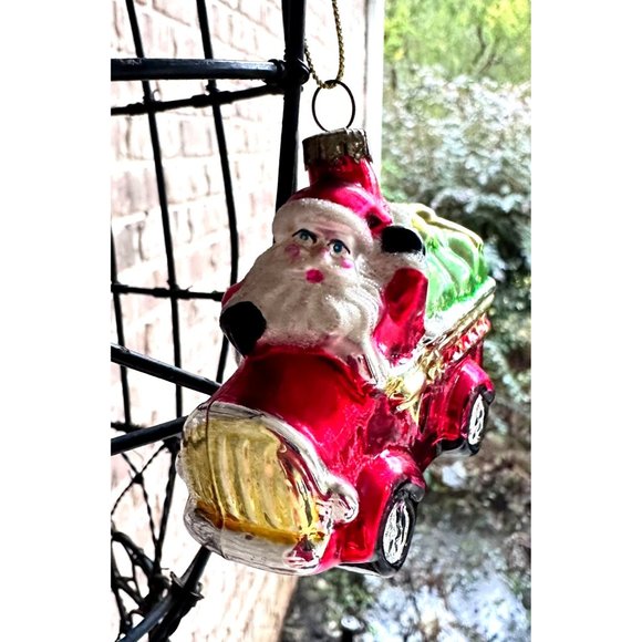 Vintage 90's Christmas Ornaments Set of 3 Santa Claus Train Fire Truck Festive - Picture 6 of 12
